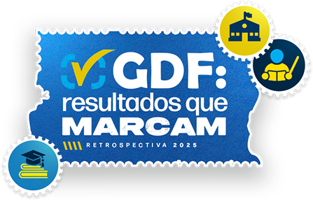Logo marca GDF mais selos